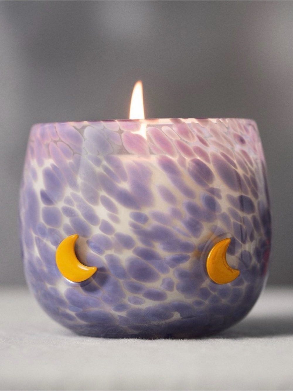 Anthropologie Mystic Confetti Moon Icon Roasted Coffee & Hazelnut Glass Candle,